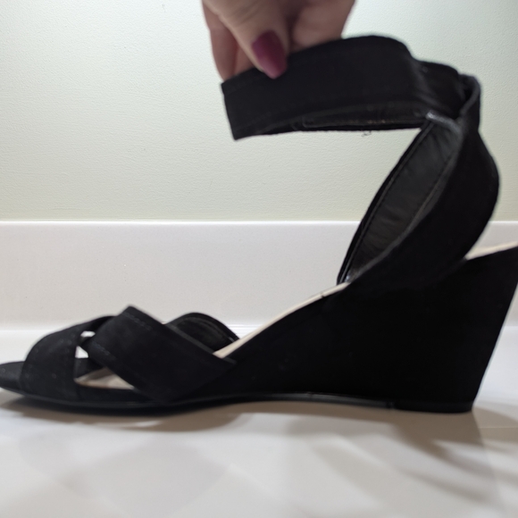 Black Wedge Sandals - Picture 1 of 8
